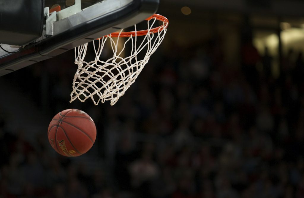 Basketball on an indoor court